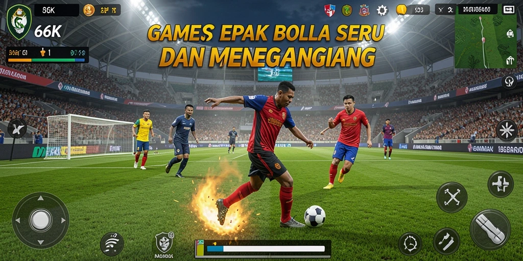 Gameplay seru di 66K dengan aksi sepak bola menegangkan.