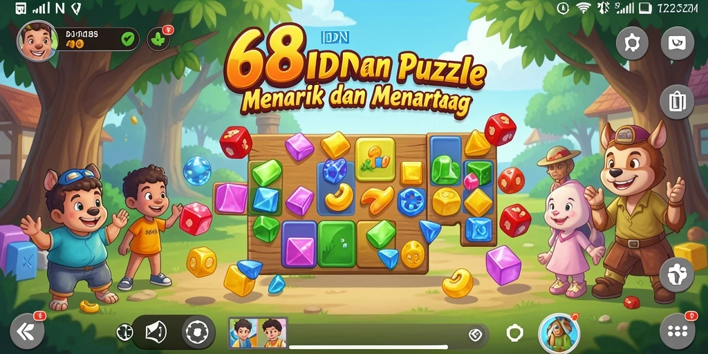 Tampilan gameplay menantang di 68IDN dengan berbagai puzzle menarik.