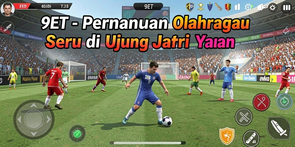 Screenshot 9ET menampilkan aksi seru di lapangan olahraga.