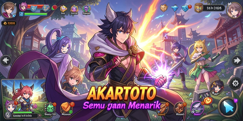 Tampilan seru gameplay AKARTOTO yang memukau dan interaktif.