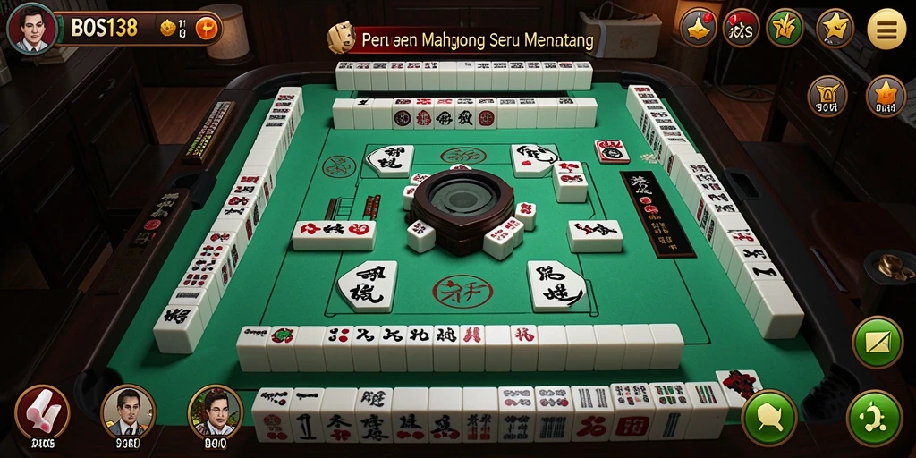 Tangkapan layar dari gameplay menarik BOS138 saat mencocokkan ubin Mahjong.