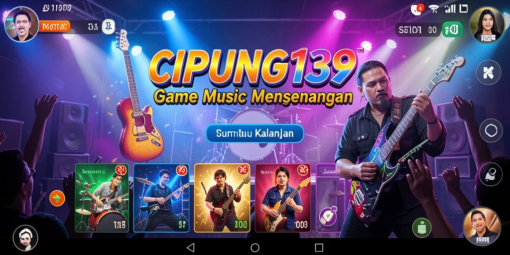 Screenshot gameplay <strong>CIPUNG138</strong> yang menampilkan antarmuka interaktif dan lagu-lagu yang sedang dimainkan.