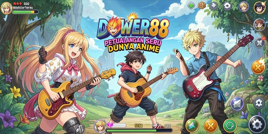Tangkapan layar gameplay DOWER88 yang menampilkan karakter anime aksi.