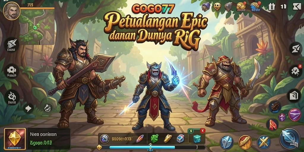 Tampilan gameplay GOGO77 dengan karakter dan petualangan RPG yang menakjubkan.