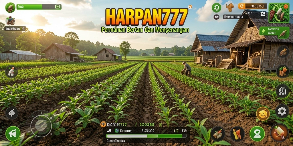 Tampilan gameplay menarik saat bertani di HARAPAN777.