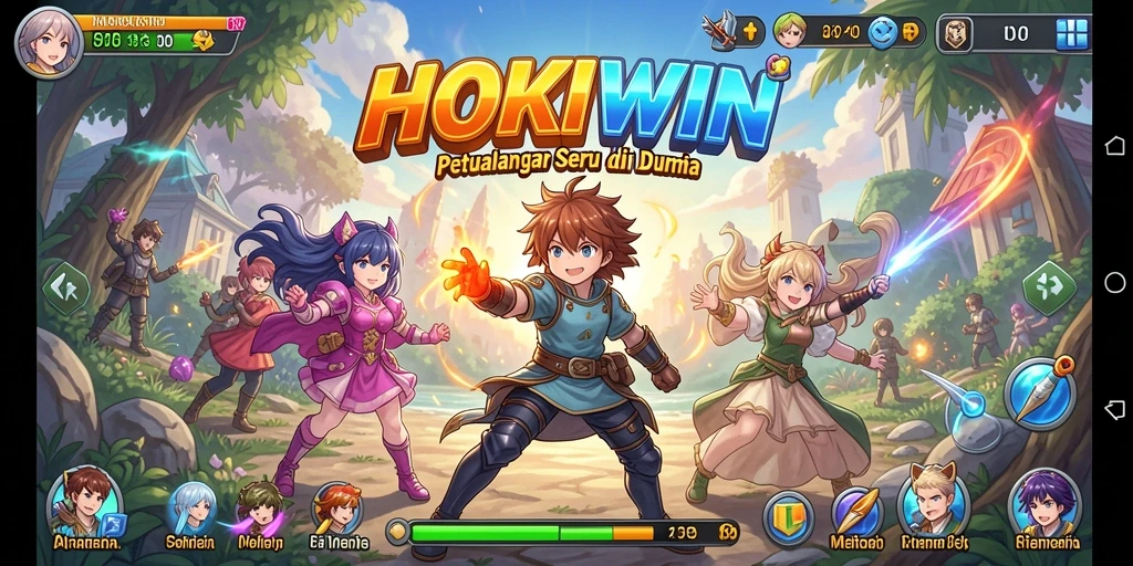 Gameplay seru HOKIWIN dengan karakter Anime ikonik.