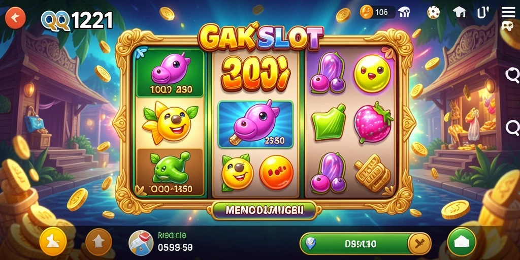 Tampilan gameplay QQ1221 yang seru dengan berbagai fitur slot menarik.