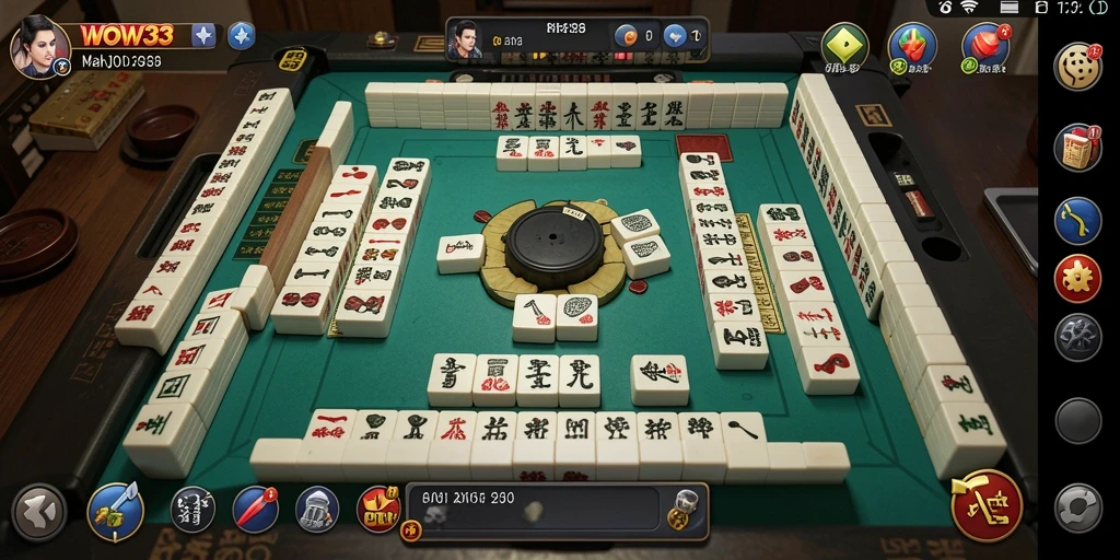 Tampilan gameplay WOW33 dengan ubin Mahjong yang menarik.